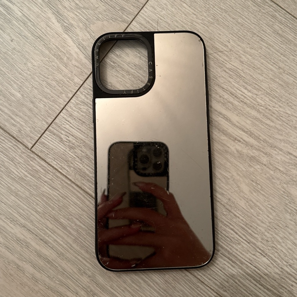 Casetify Mirror Phone Case - Black and Silver